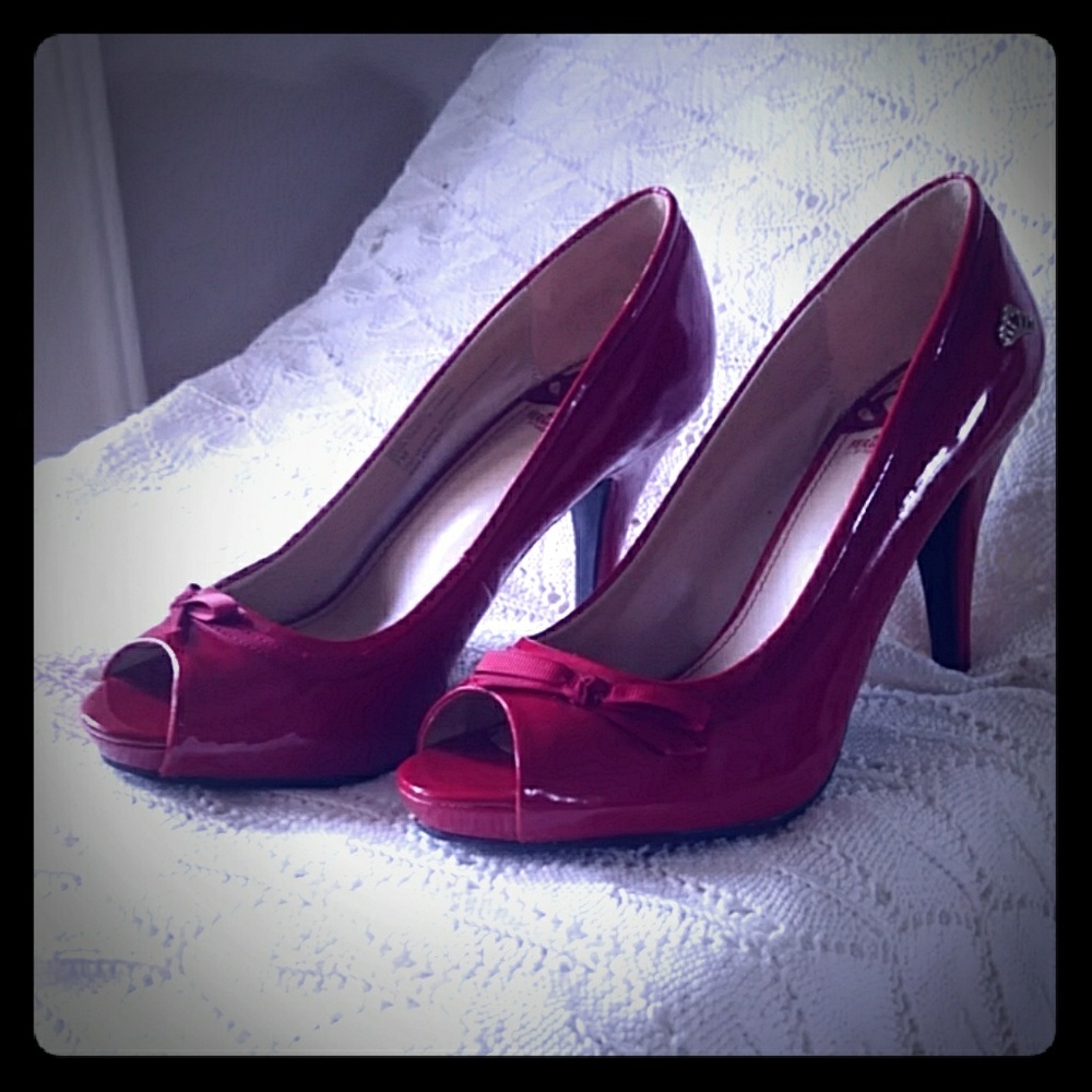 Fergalicious red patent heels